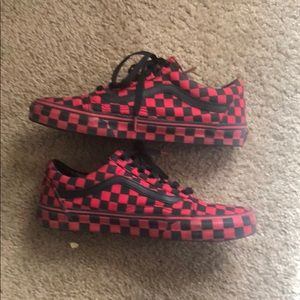 Size 10 red/black Checkerboard Vans